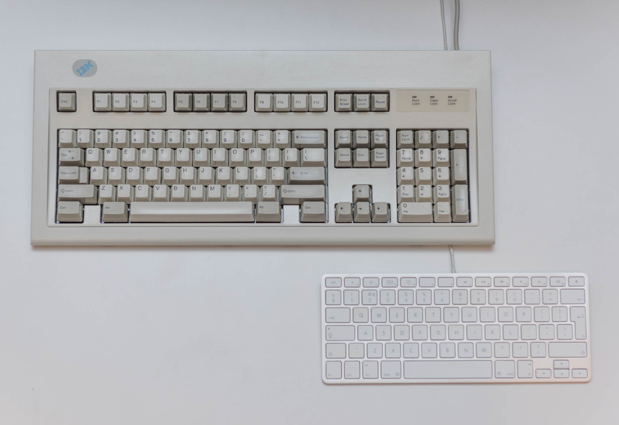 IBM Model M Keyboard vs Apple Aluminium (Aluminum) Keyboard