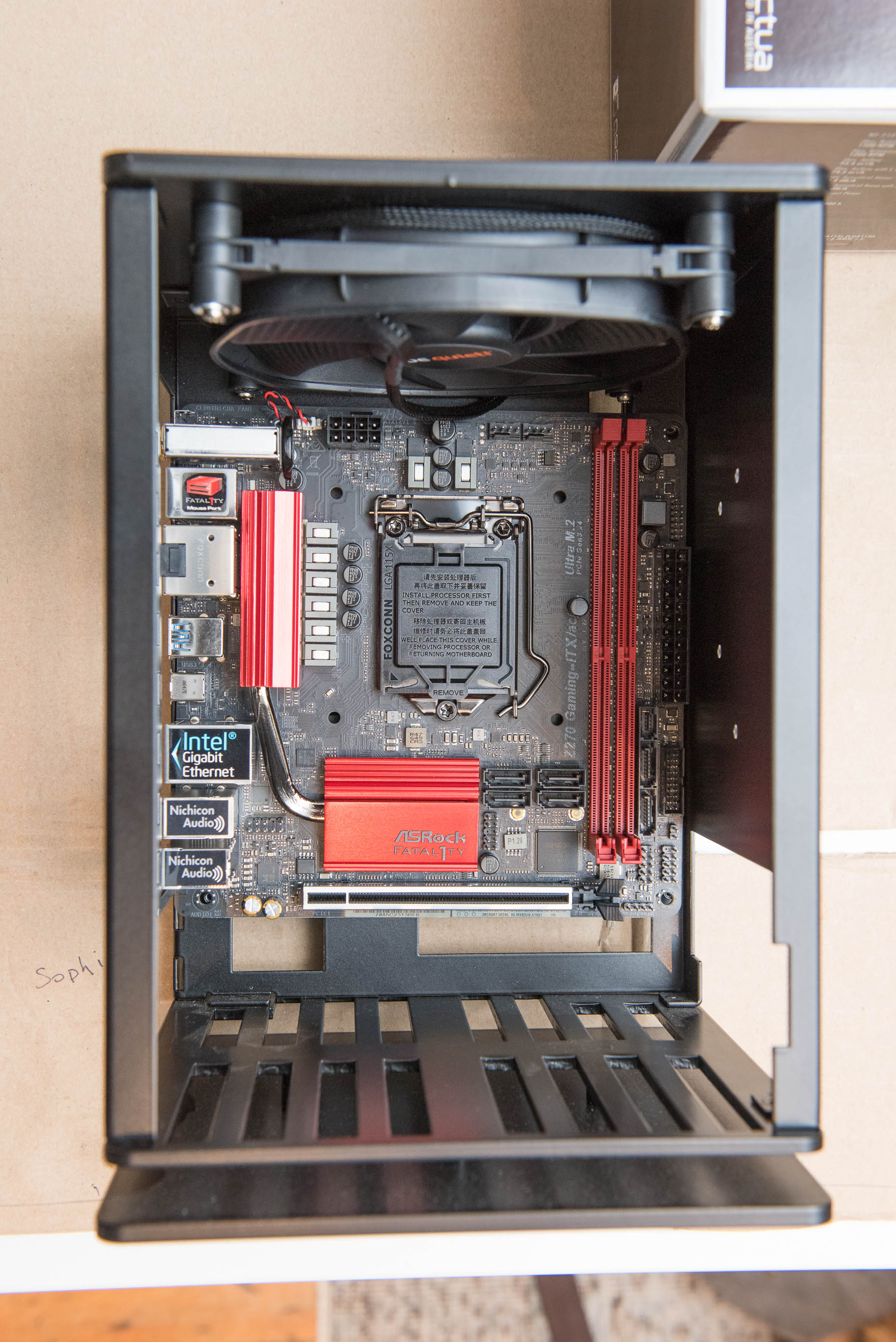 Dry fit of the ASRock Fatal1ty Z270 Gaming-ITX/ac
